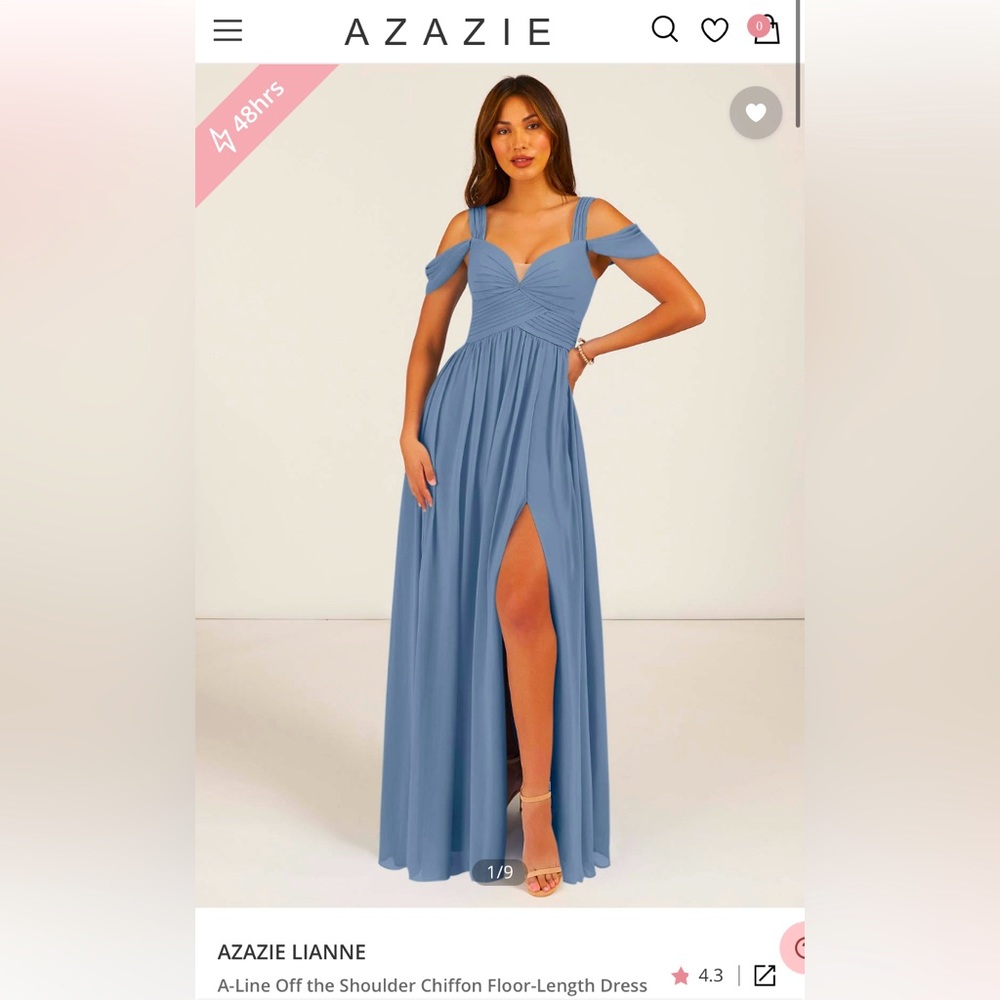 Azazie Lianne Size 8 Bridesmaid Dress in Twilight *small repair*